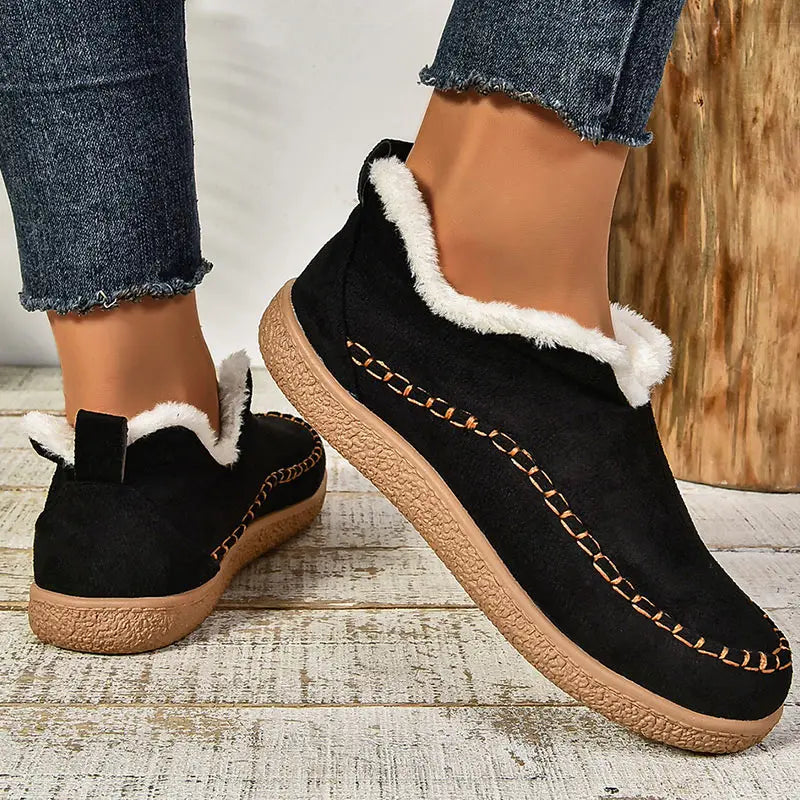 Damen Slip-On Schuhe mit warmem Futter und rutschfester Sohle - 5 - Annoboutique