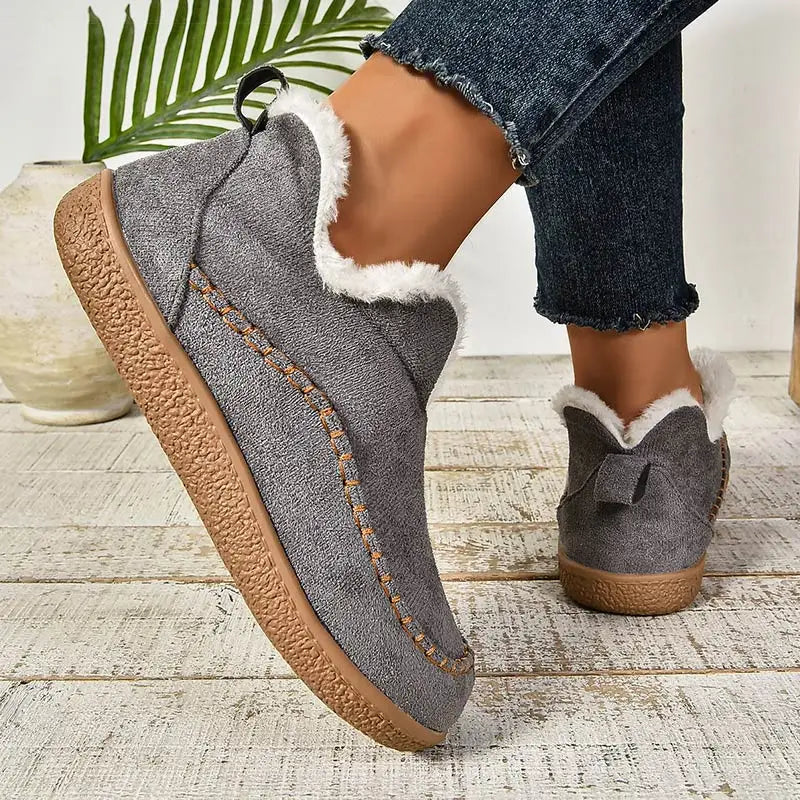 Damen Slip-On Schuhe mit warmem Futter und rutschfester Sohle - 6 - Annoboutique