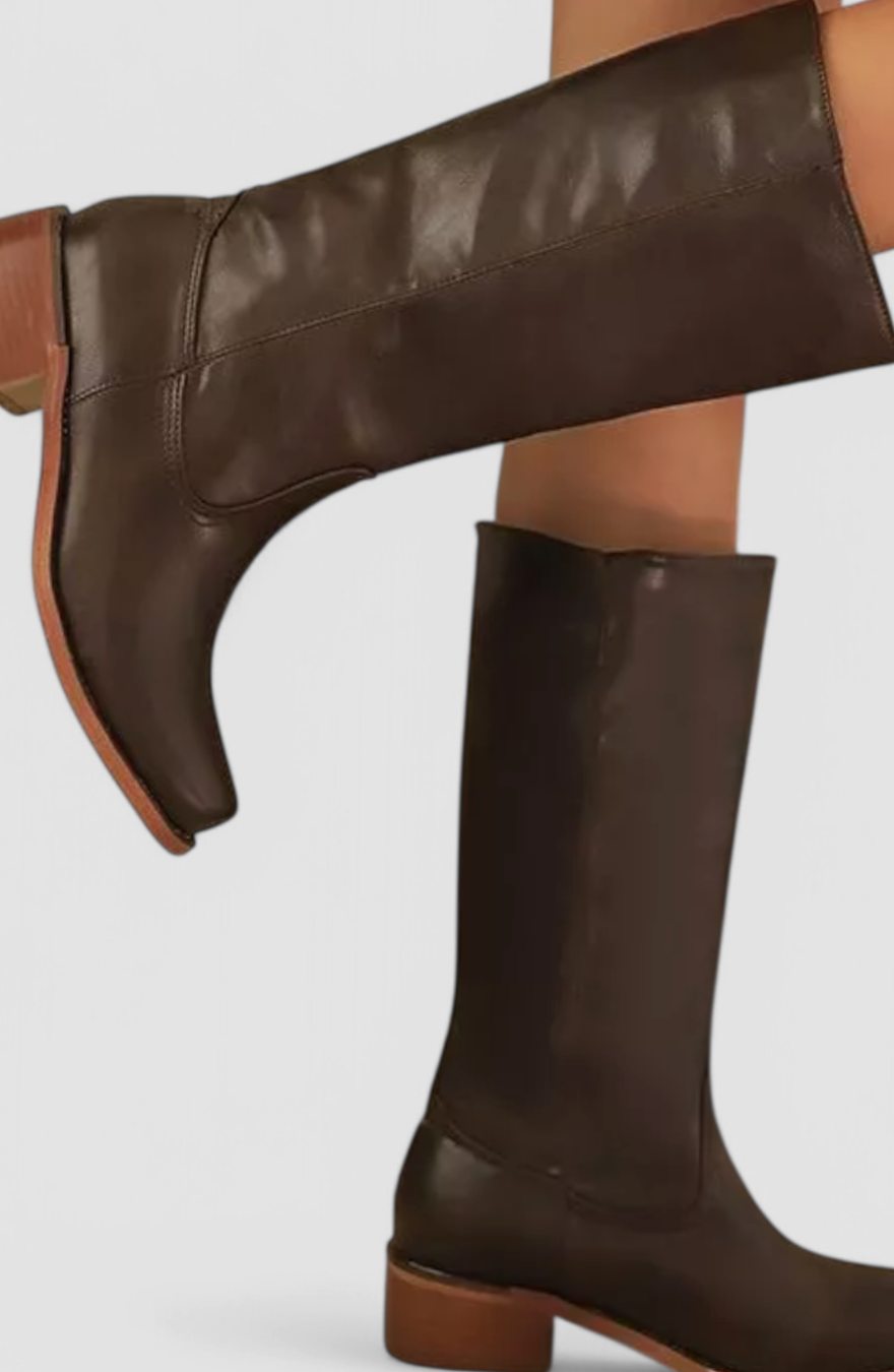Kniehohe Stiefel Damen mit Blockabsatz und eleganter Form - 7 - Annoboutique