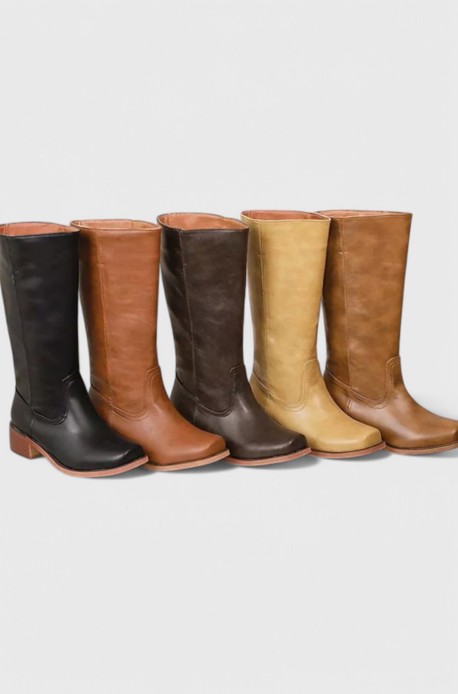 Kniehohe Stiefel Damen mit Blockabsatz und eleganter Form - 8 - Annoboutique