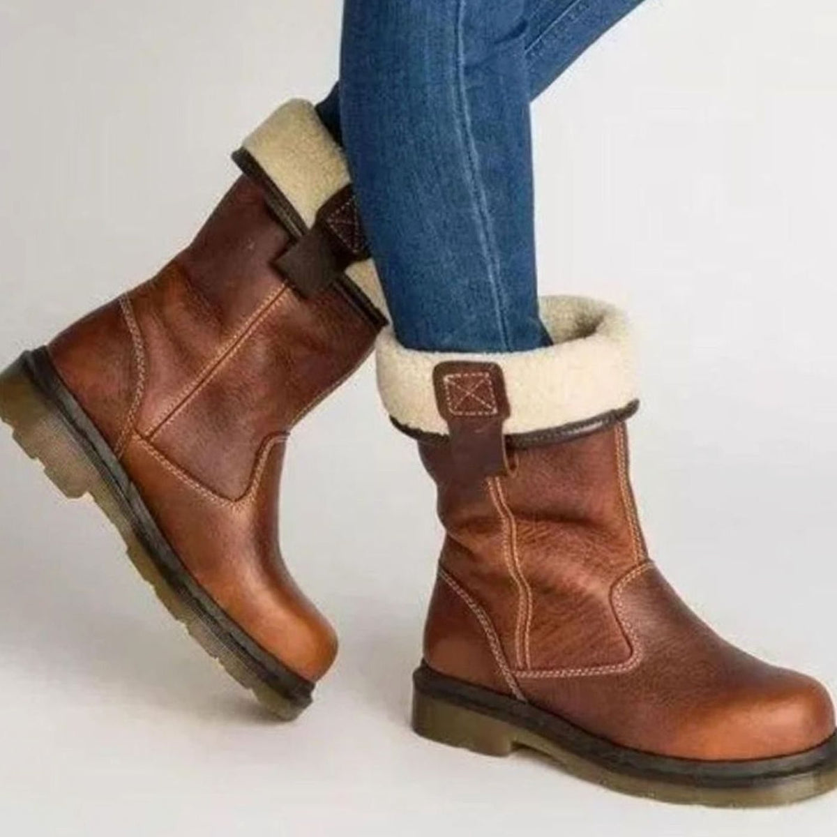 Damen Boots mit warmem Futter und robustem Design - 1 - Annoboutique