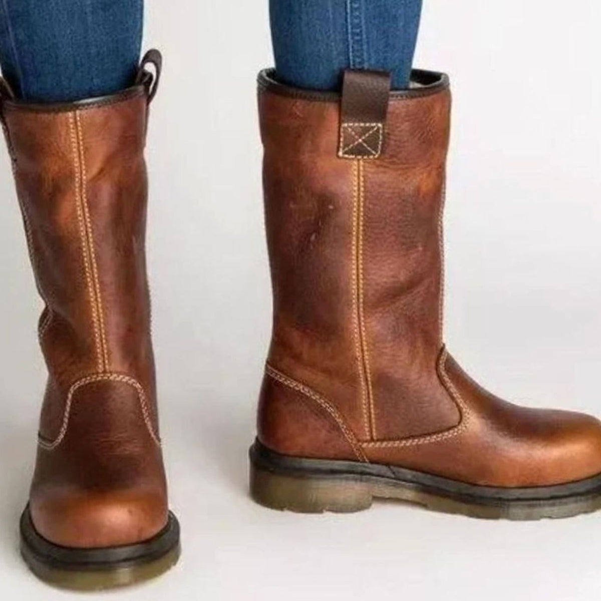 Damen Boots mit warmem Futter und robustem Design - 2 - Annoboutique