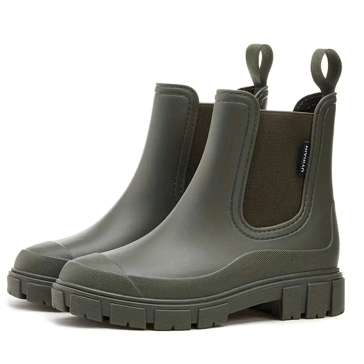 Chelsea Boots Damen mit Gummisohle und stabilem Blockabsatz - 5 - Annoboutique
