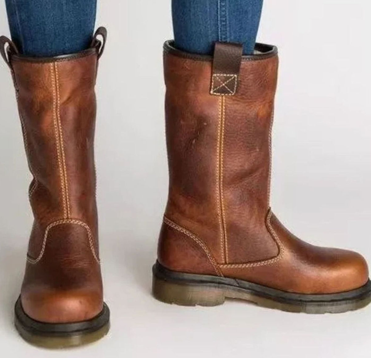 Stiefel Damen wadenhoch mit praktischem Anziehdesign - 1 - Annoboutique