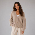 Cardigan Damen mit V-Ausschnitt und Knopfdetails, lässig und stilvoll - 1 - Annoboutique