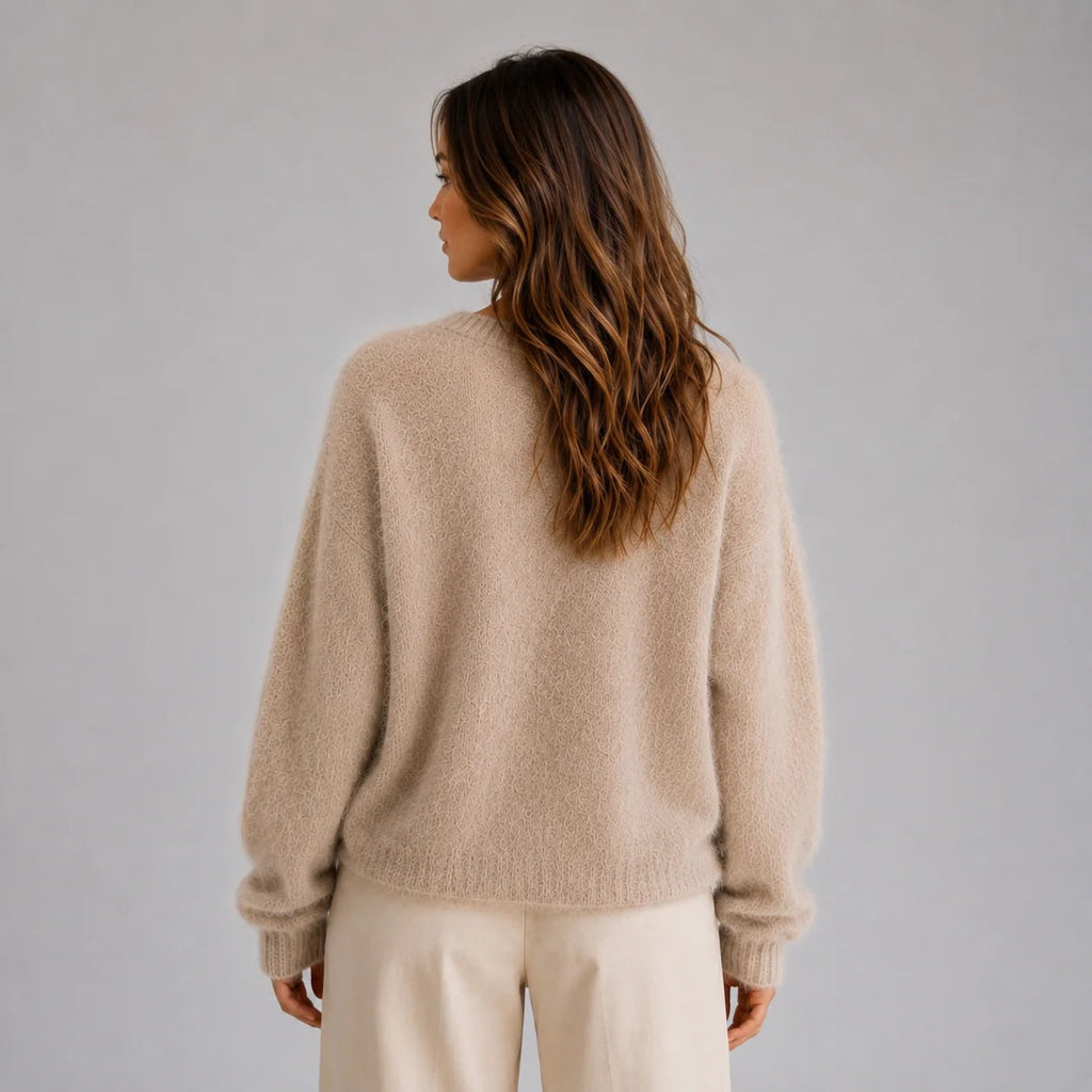 Cardigan Damen mit V-Ausschnitt und Knopfdetails, lässig und stilvoll - 5 - Annoboutique