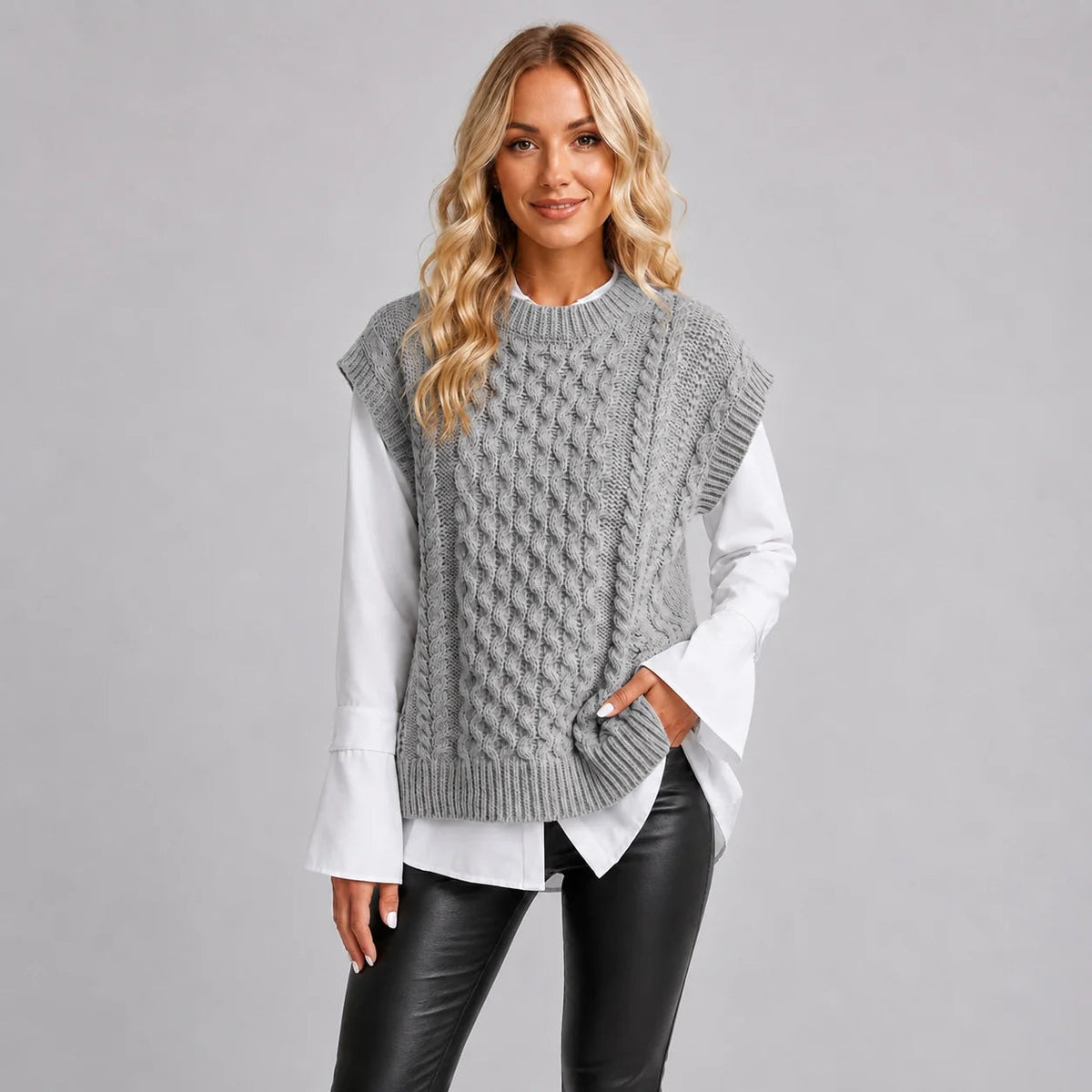 Ärmellose Damenweste mit klassischem Schnitt und modischem Design - 2 - Annoboutique