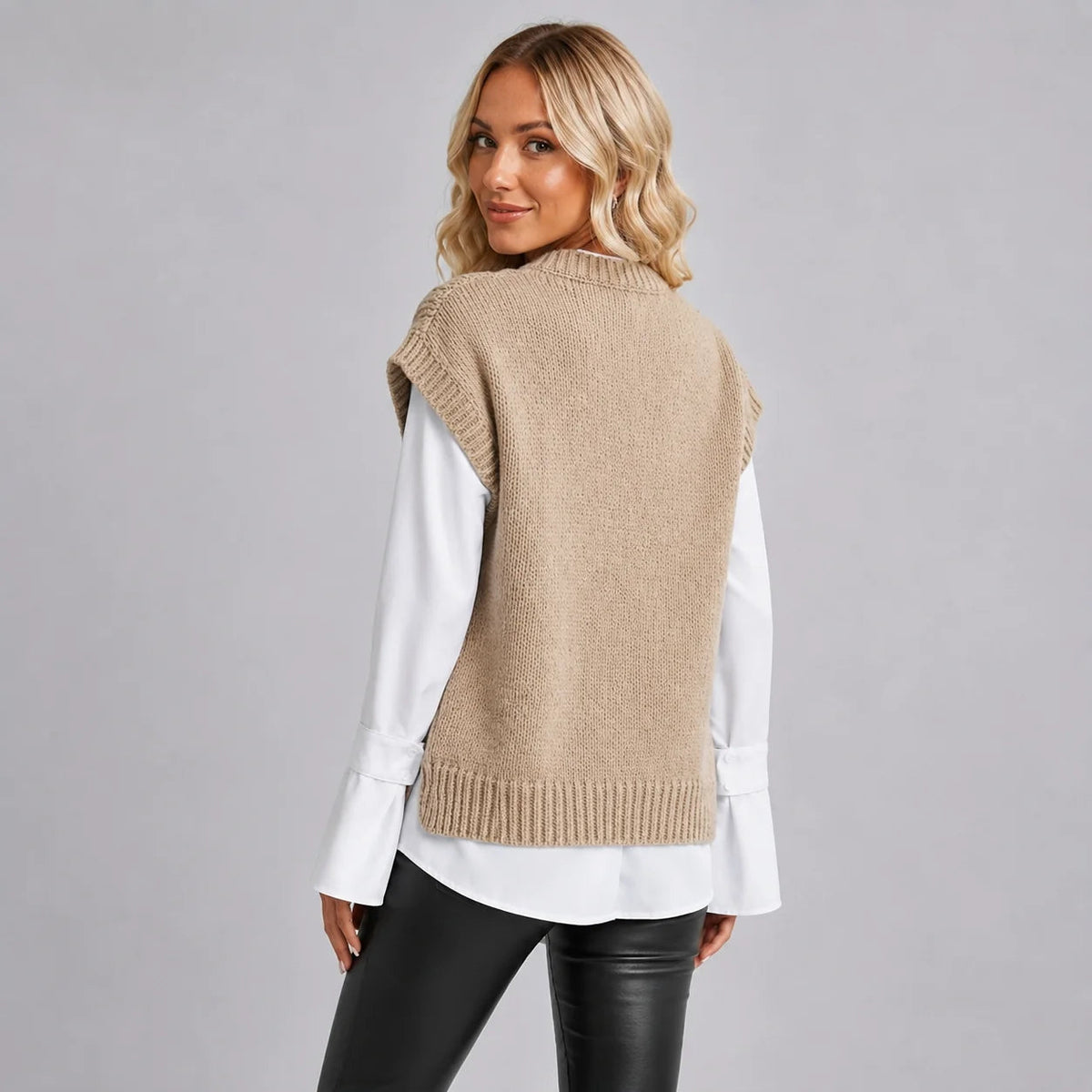 Ärmellose Damenweste mit klassischem Schnitt und modischem Design - 4 - Annoboutique