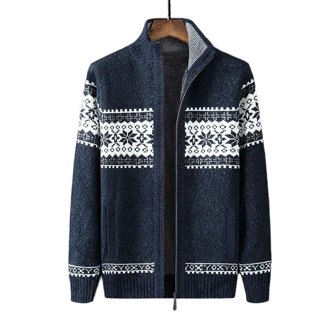 Cardigan Damen im Norwegerstil mit hohem Kragen und langen Ärmeln - 1 - Annoboutique
