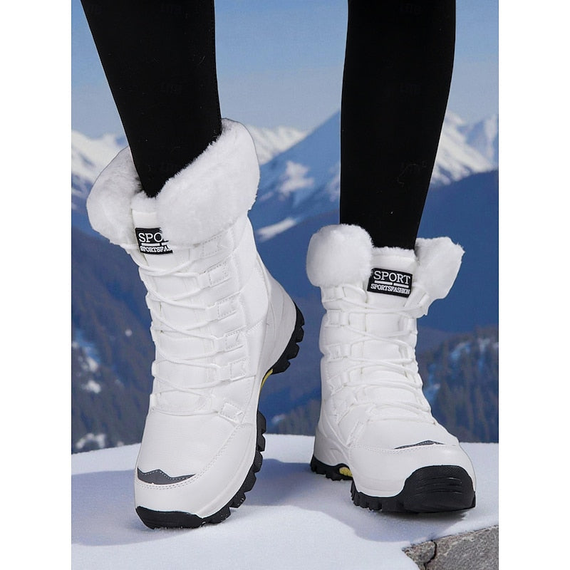 Damen Winterstiefel mit hohem Schaft und Schnürverschluss – bequem und warm - 1 - Annoboutique