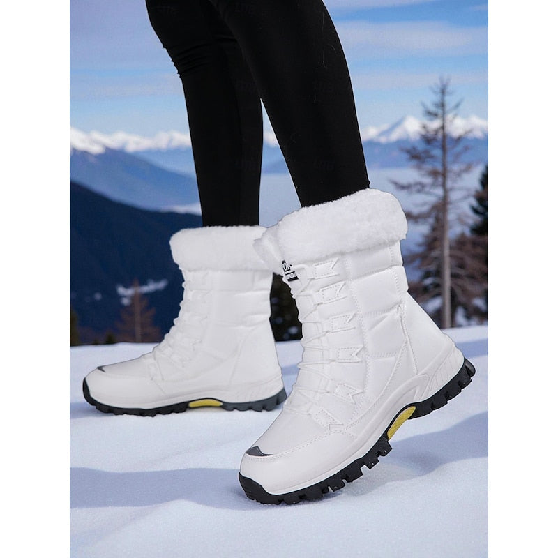 Damen Winterstiefel mit hohem Schaft und Schnürverschluss – bequem und warm - 2 - Annoboutique