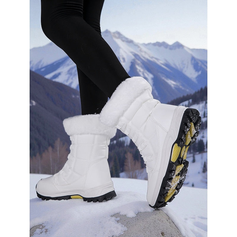 Damen Winterstiefel mit hohem Schaft und Schnürverschluss – bequem und warm - 4 - Annoboutique