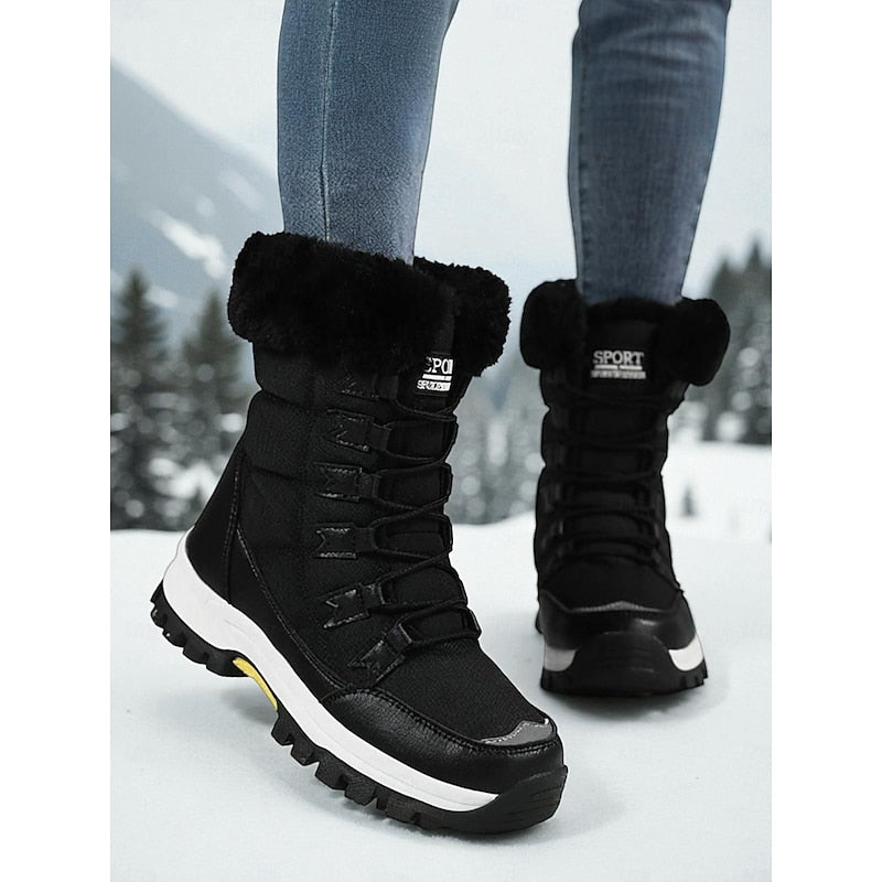 Damen Winterstiefel mit hohem Schaft und Schnürverschluss – bequem und warm - 7 - Annoboutique