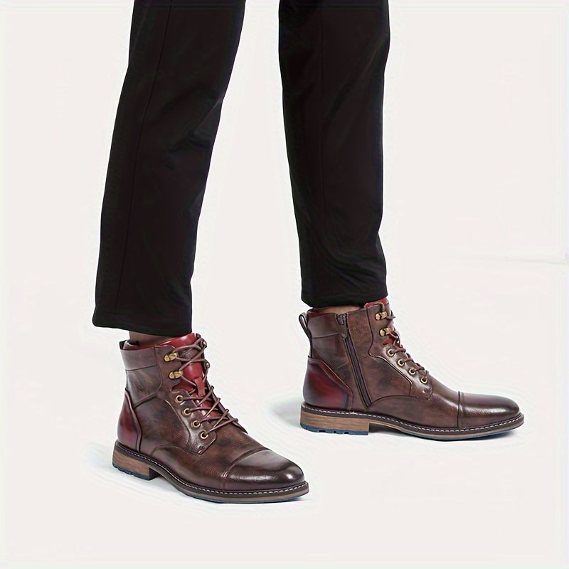 Herren Boots mit Schnürung und robustem Design - 5 - Annoboutique