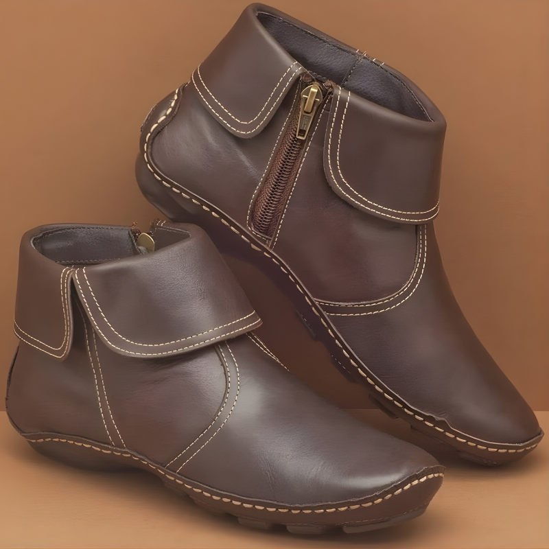 Damen Stiefeletten mit Reißverschluss und modischem Knöchelschutz - 3 - Annoboutique