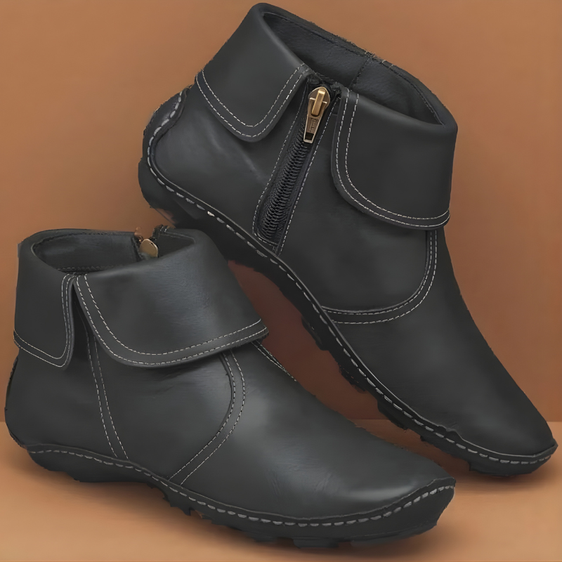 Damen Stiefeletten mit Reißverschluss und modischem Knöchelschutz - 4 - Annoboutique
