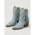 Western Boots Damen mit Blockabsatz und modischen Fransen - 3 - Annoboutique