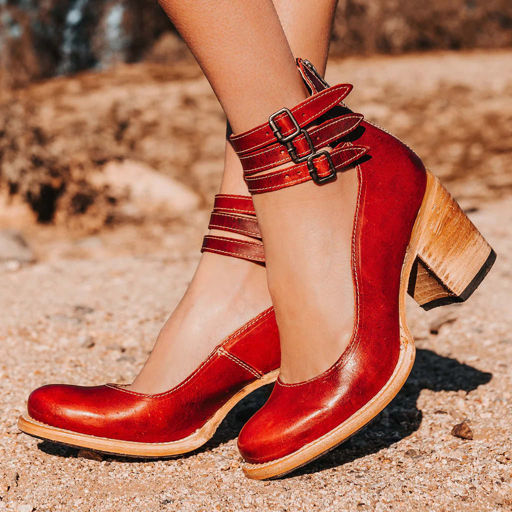 Damen Heels mit Blockabsatz und verstellbaren Riemchen - 3 - Annoboutique