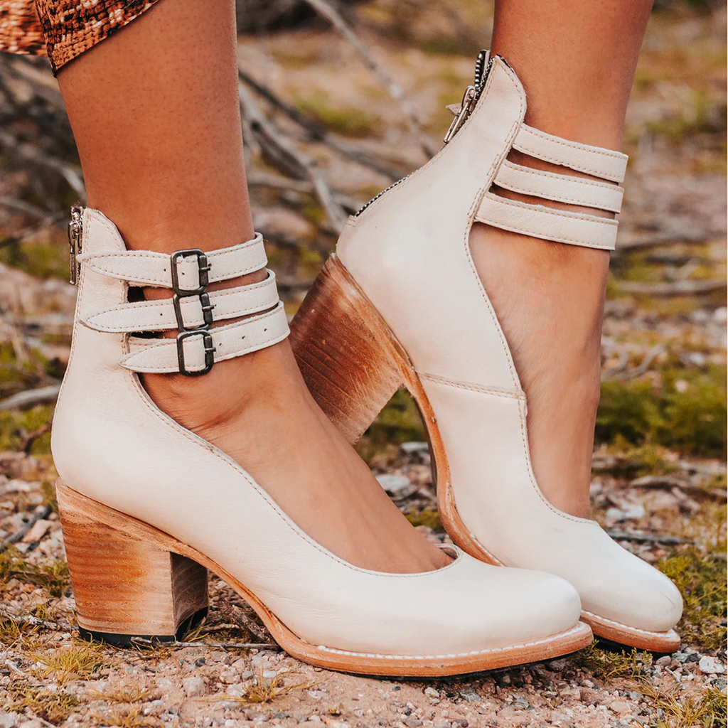 Damen Heels mit Blockabsatz und verstellbaren Riemchen - 4 - Annoboutique