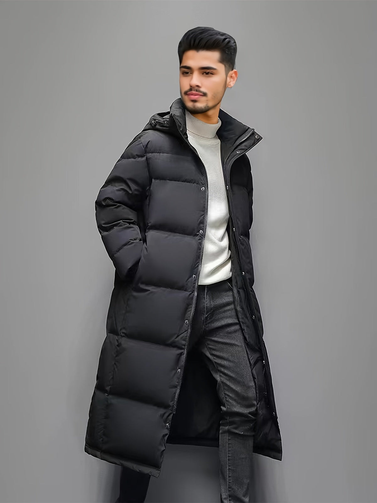 Damen Wintermantel mit Kapuze und taillierter Silhouette - 2 - Annoboutique
