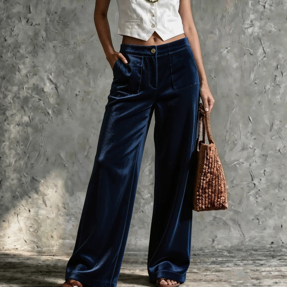 Weite Hosen Damen mit Hohem Bund und Praktischen Taschen - 7 - Annoboutique