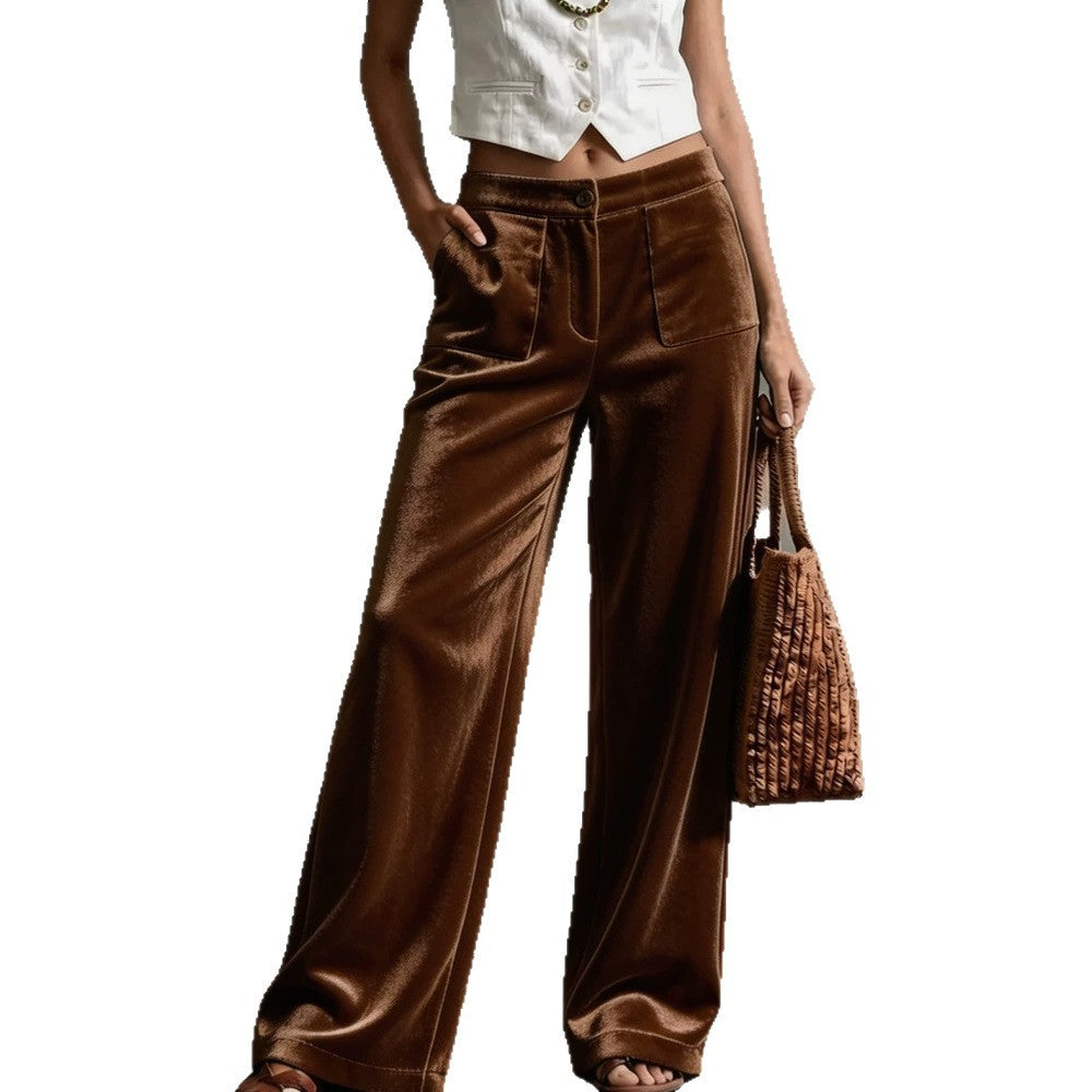 Weite Hosen Damen mit Hohem Bund und Praktischen Taschen - 10 - Annoboutique