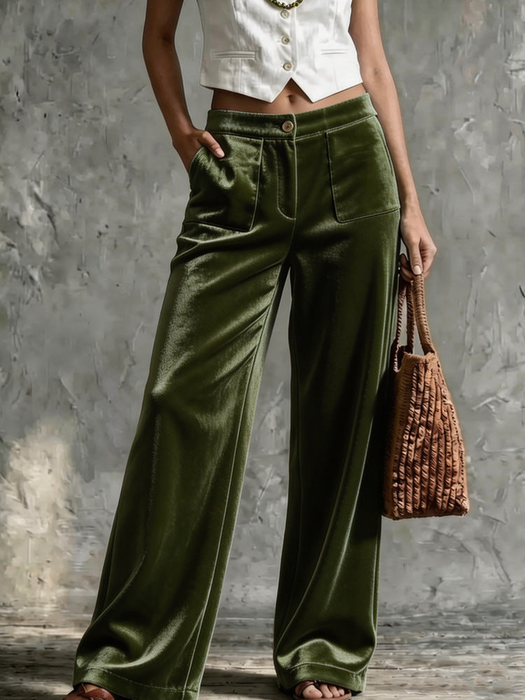 Weite Hosen Damen mit Hohem Bund und Praktischen Taschen - 11 - Annoboutique