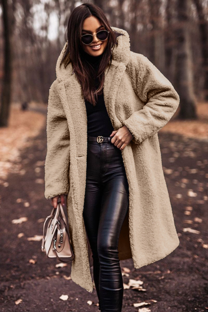 Damen Mantel mit Kapuze und bequemer Passform + lässige Silhouette - 3 - Annoboutique
