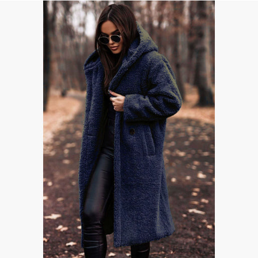 Damen Mantel mit Kapuze und bequemer Passform + lässige Silhouette - 6 - Annoboutique
