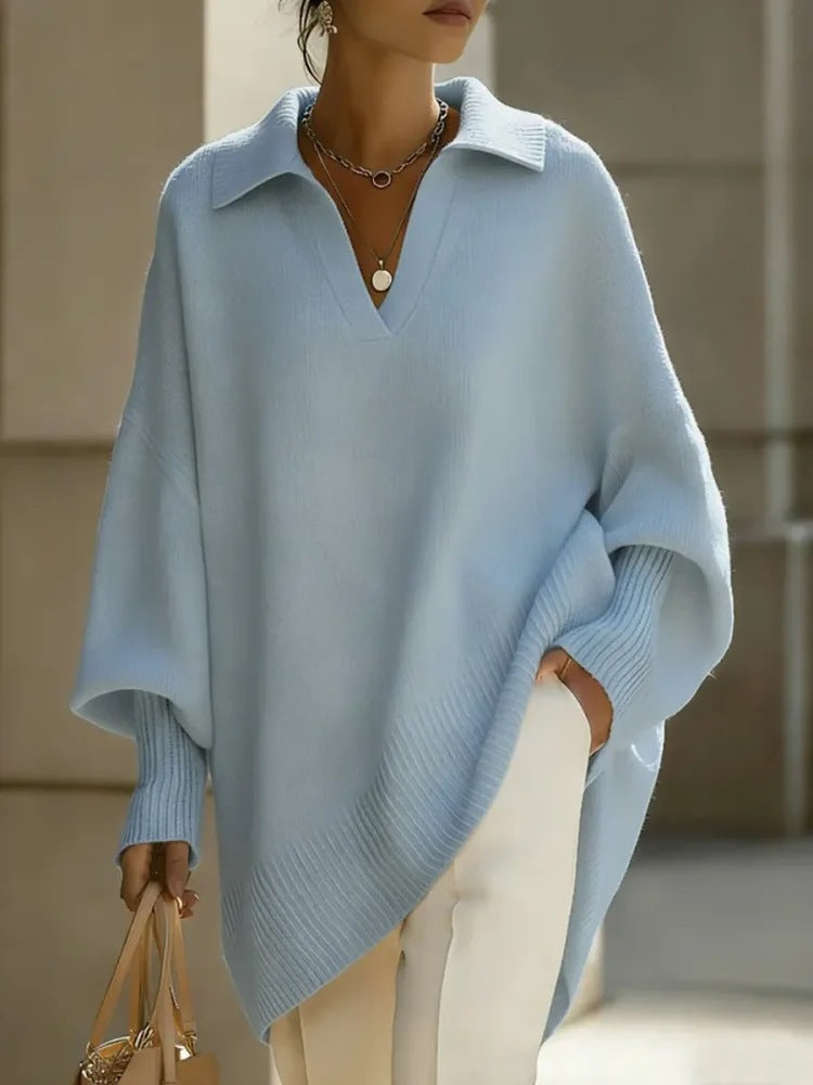 Pullover Damen mit V-Ausschnitt und lässiger Passform - 1 - Annoboutique