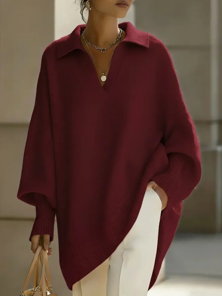 Pullover Damen mit V-Ausschnitt und lässiger Passform - 5 - Annoboutique