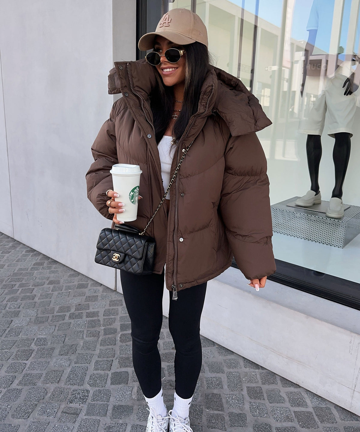 Damen Jacke mit abnehmbarer Kapuze im lässigen Oversize-Schnitt - 1 - Annoboutique