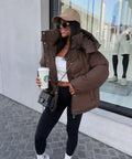 Damen Jacke mit abnehmbarer Kapuze im lässigen Oversize-Schnitt - 3 - Annoboutique