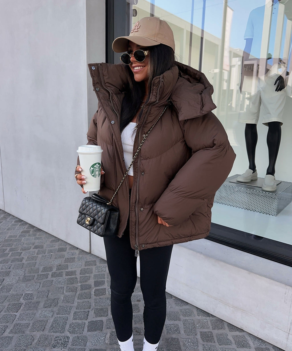 Damen Jacke mit abnehmbarer Kapuze im lässigen Oversize-Schnitt - 4 - Annoboutique