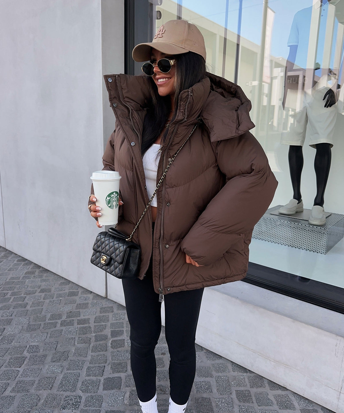 Damen Jacke mit abnehmbarer Kapuze im lässigen Oversize-Schnitt - 4 - Annoboutique