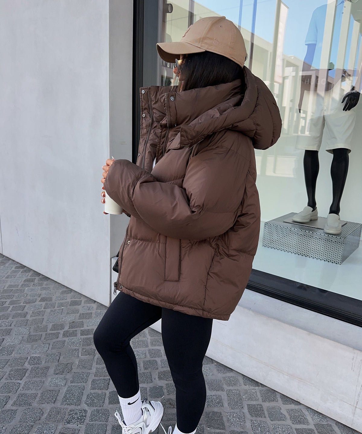 Damen Jacke mit abnehmbarer Kapuze im lässigen Oversize-Schnitt - 6 - Annoboutique