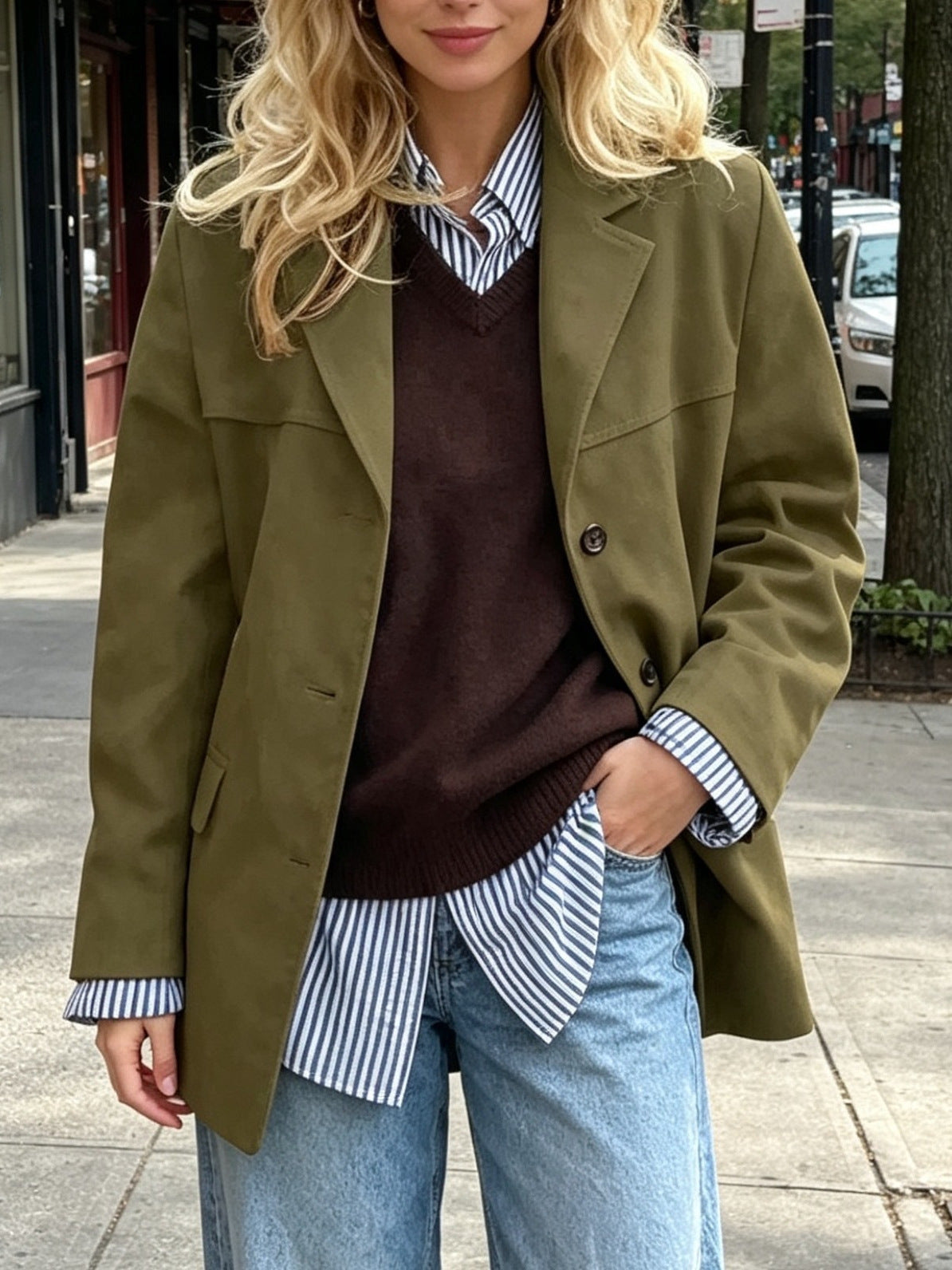 Blazer Damen mit lässiger Passform und Reverskragen - 1 - Annoboutique