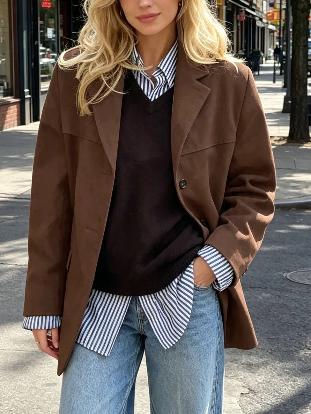 Blazer Damen mit lässiger Passform und Reverskragen - 5 - Annoboutique