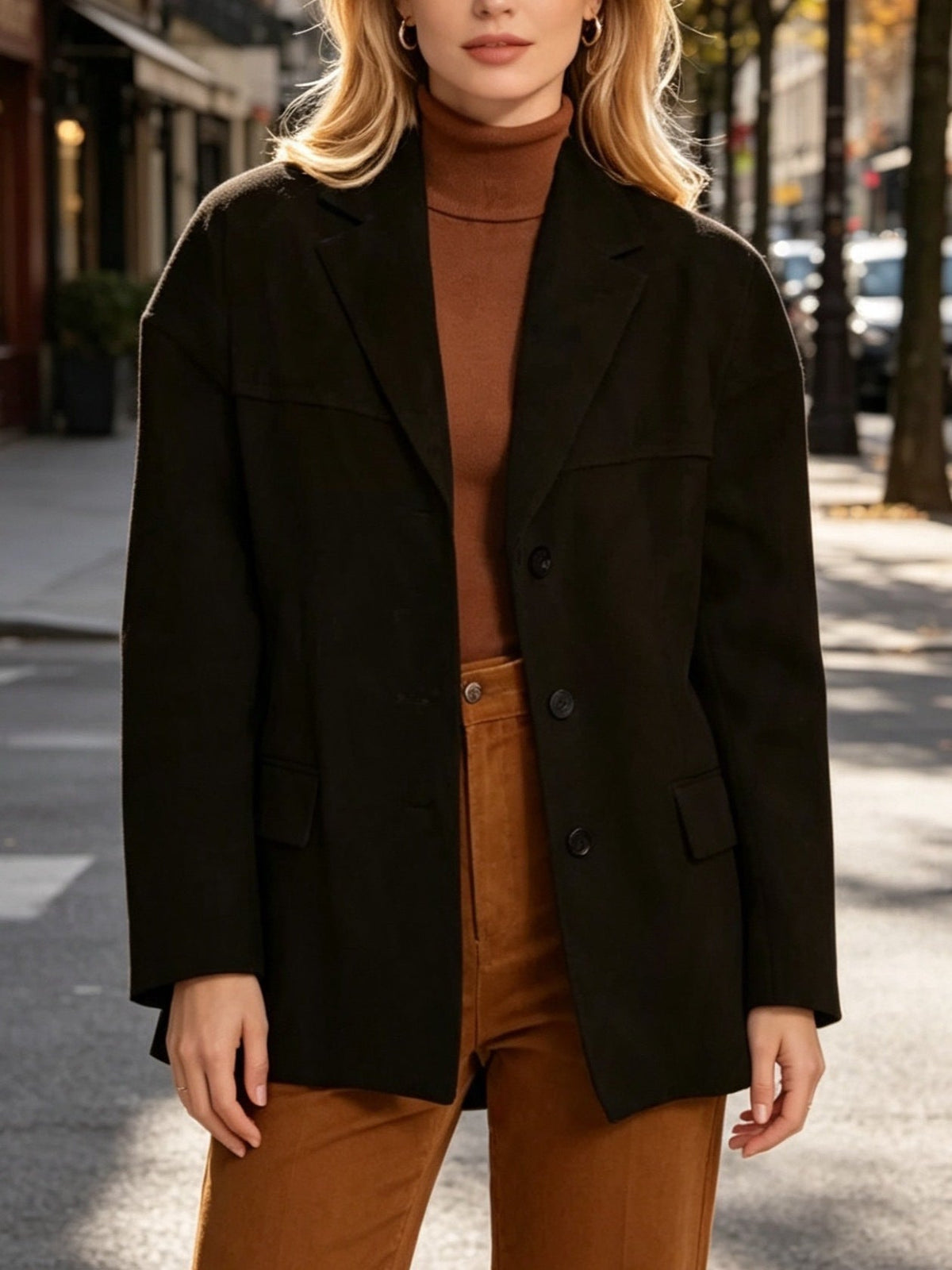 Blazer Damen mit lässiger Passform und Reverskragen - 10 - Annoboutique