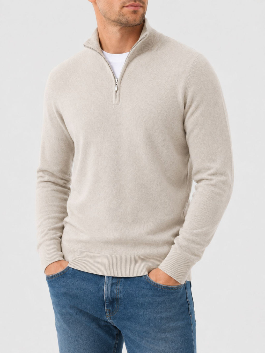 Pullover Damen mit Halbzip und figurbetontem Design - 1 - Annoboutique