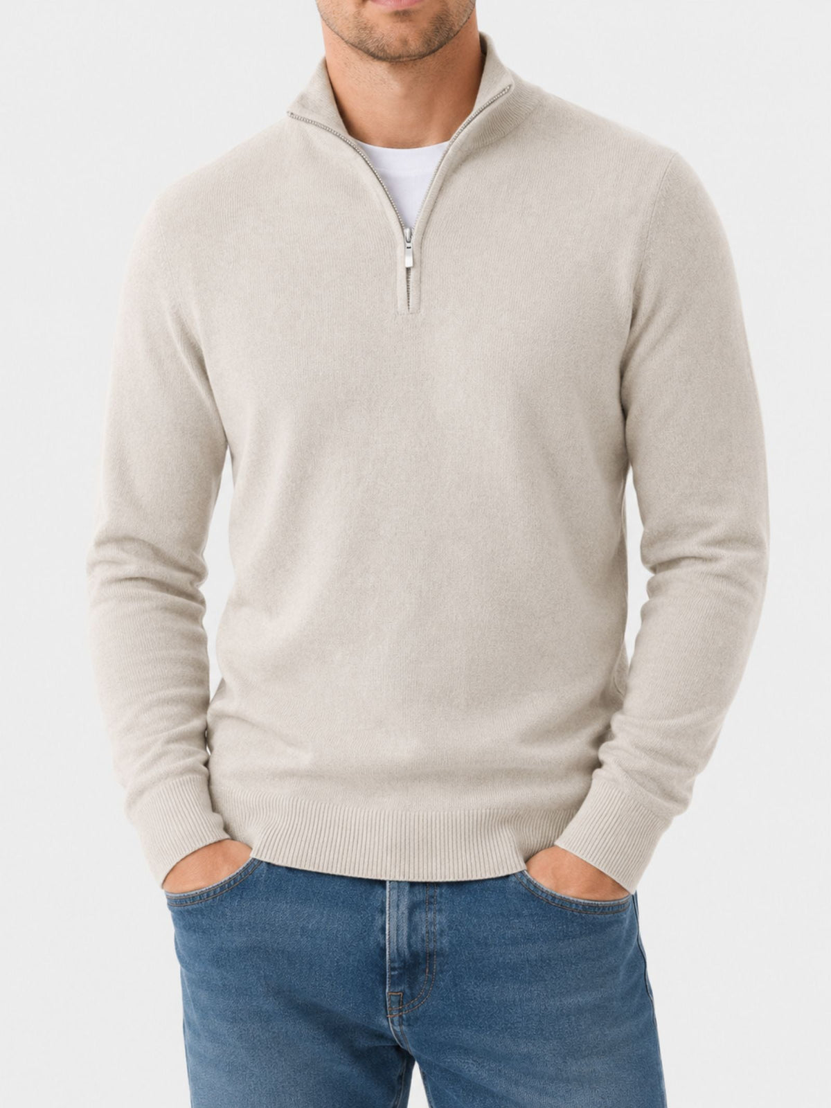 Pullover Damen mit Halbzip und figurbetontem Design - 3 - Annoboutique