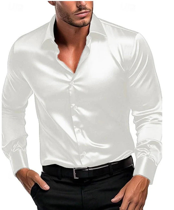 Elegantes Herrenhemd mit italienischem Kragen und Langarm - 2 - Annoboutique