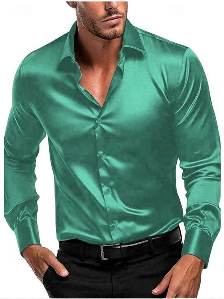 Elegantes Herrenhemd mit italienischem Kragen und Langarm - 5 - Annoboutique