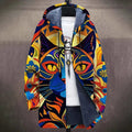 Bunte Jacke Damen mit Kapuze und auffälligem Muster - 1 - Annoboutique