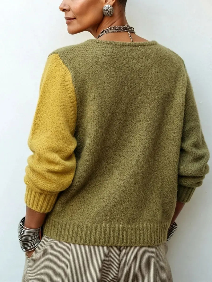 Damen Pullover mit asymmetrischem Schnitt und Knopfdetails - 3 - Annoboutique
