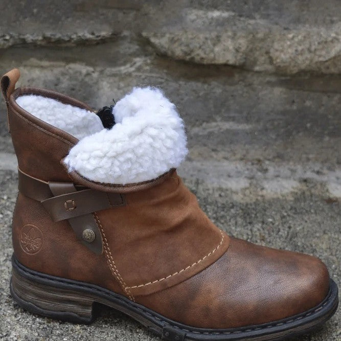 Damen Relaxed Fit Stiefel mit verstellbarem Riemen - 4 - Annoboutique
