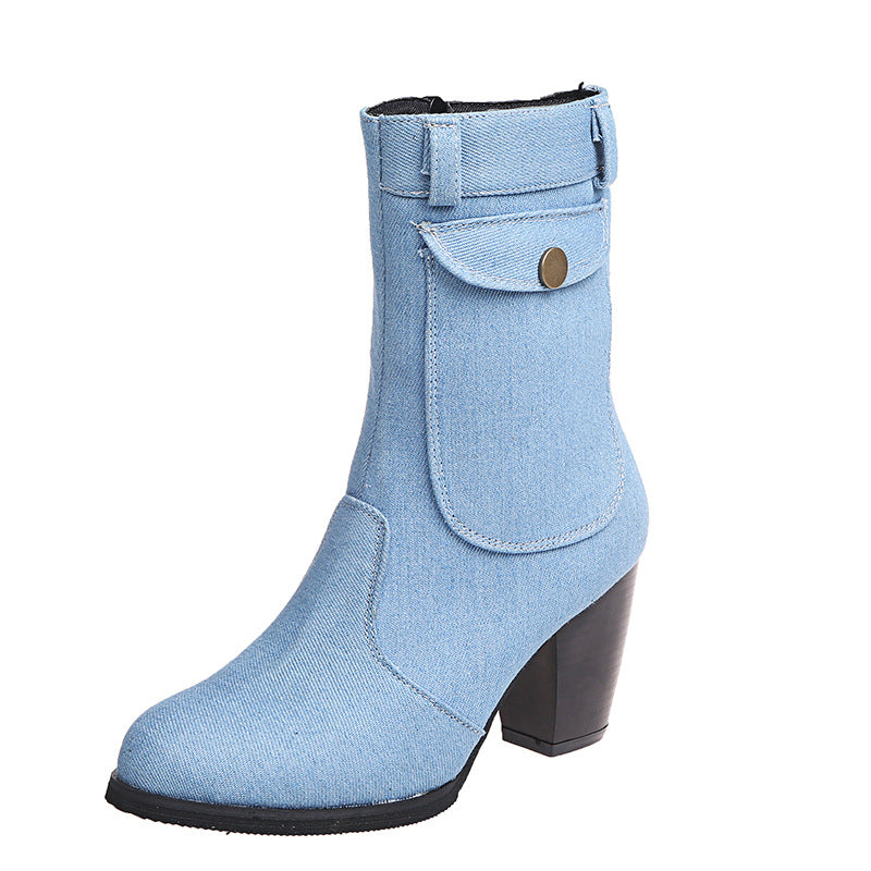 Modische Mid-Leg Stiefel für Damen mit stylischem Absatz - 2 - Annoboutique