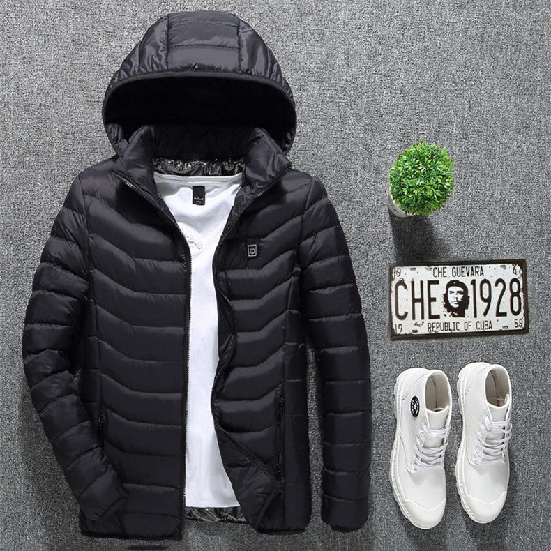 Kraftvolle Heizjacke für Herren mit Abnehmbarer Kapuze und Leichtgewicht Design - 3 - Annoboutique