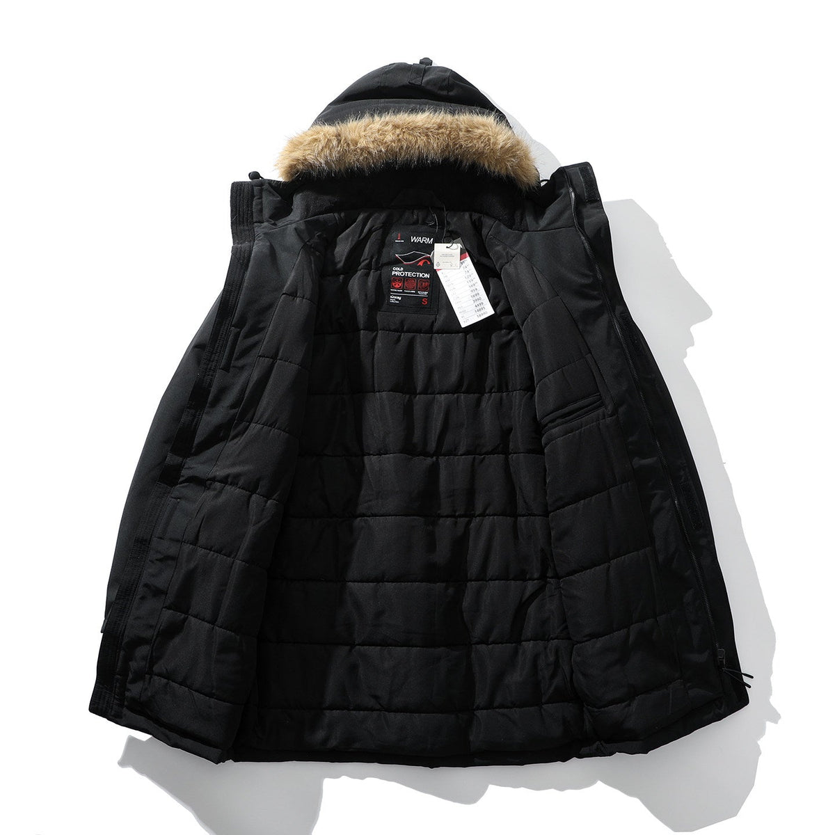 Herrenmantel mit Kapuze und kuscheligem Fellkragen für den Winter - 2 - Annoboutique
