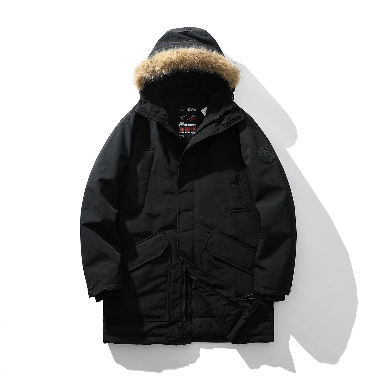 Herrenmantel mit Kapuze und kuscheligem Fellkragen für den Winter - 5 - Annoboutique